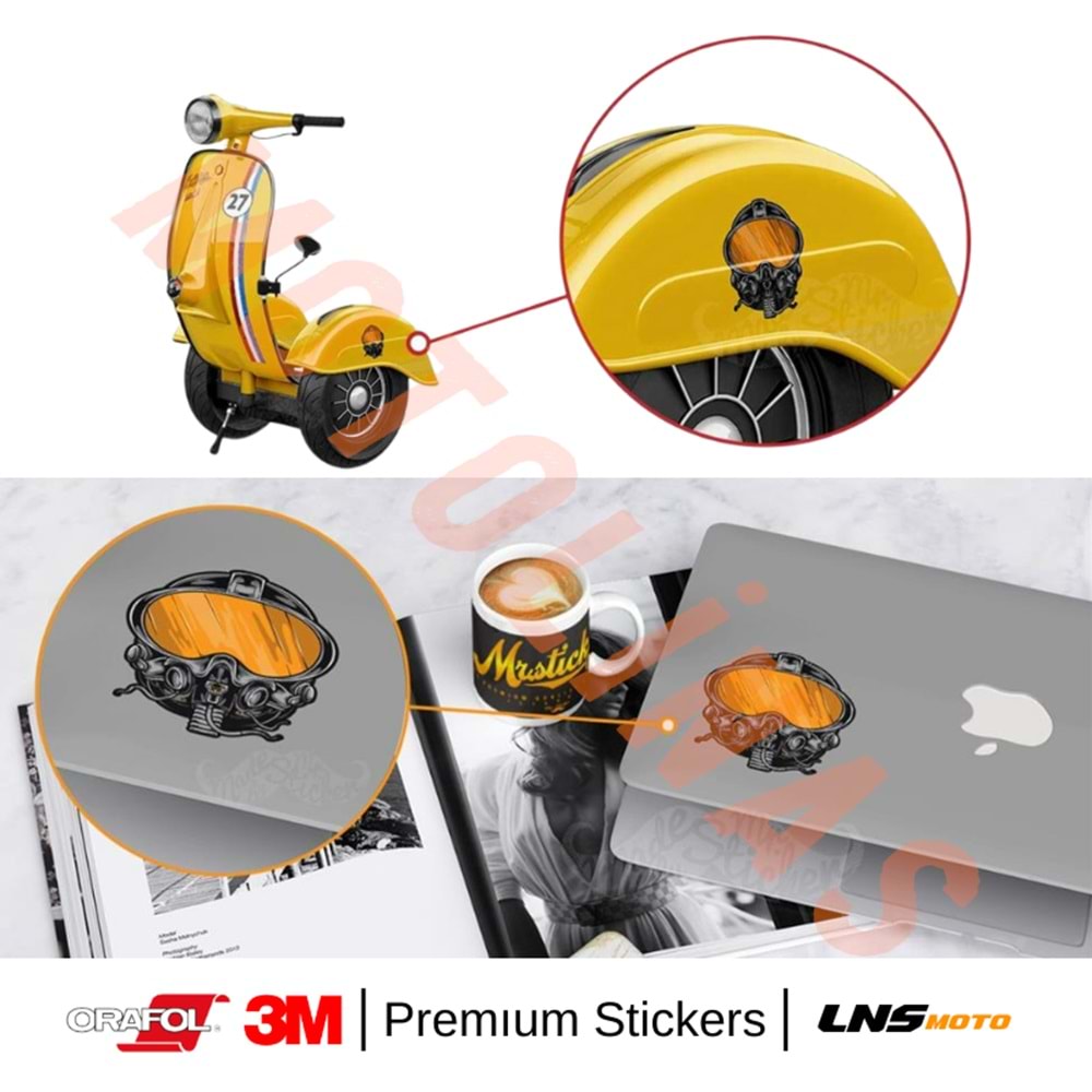 F16 PİLOT MASKESİ ETİKETİ 3M STİCKER- UNİVERSAL