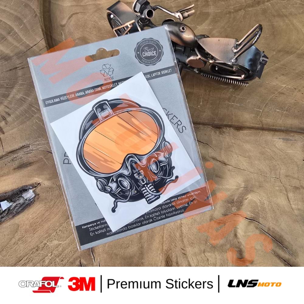 F16 PİLOT MASKESİ ETİKETİ 3M STİCKER- UNİVERSAL