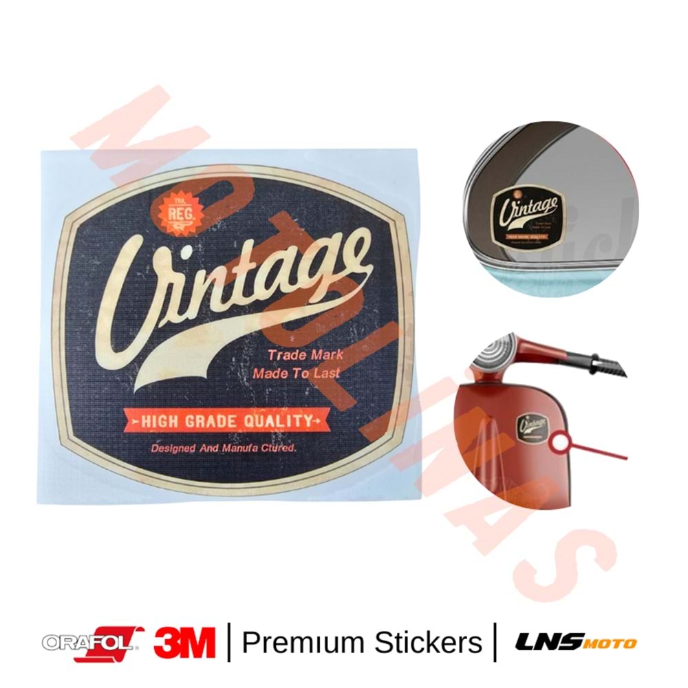 VİNTAGE ETİKETİ 3M STİCKER- UNİVERSAL