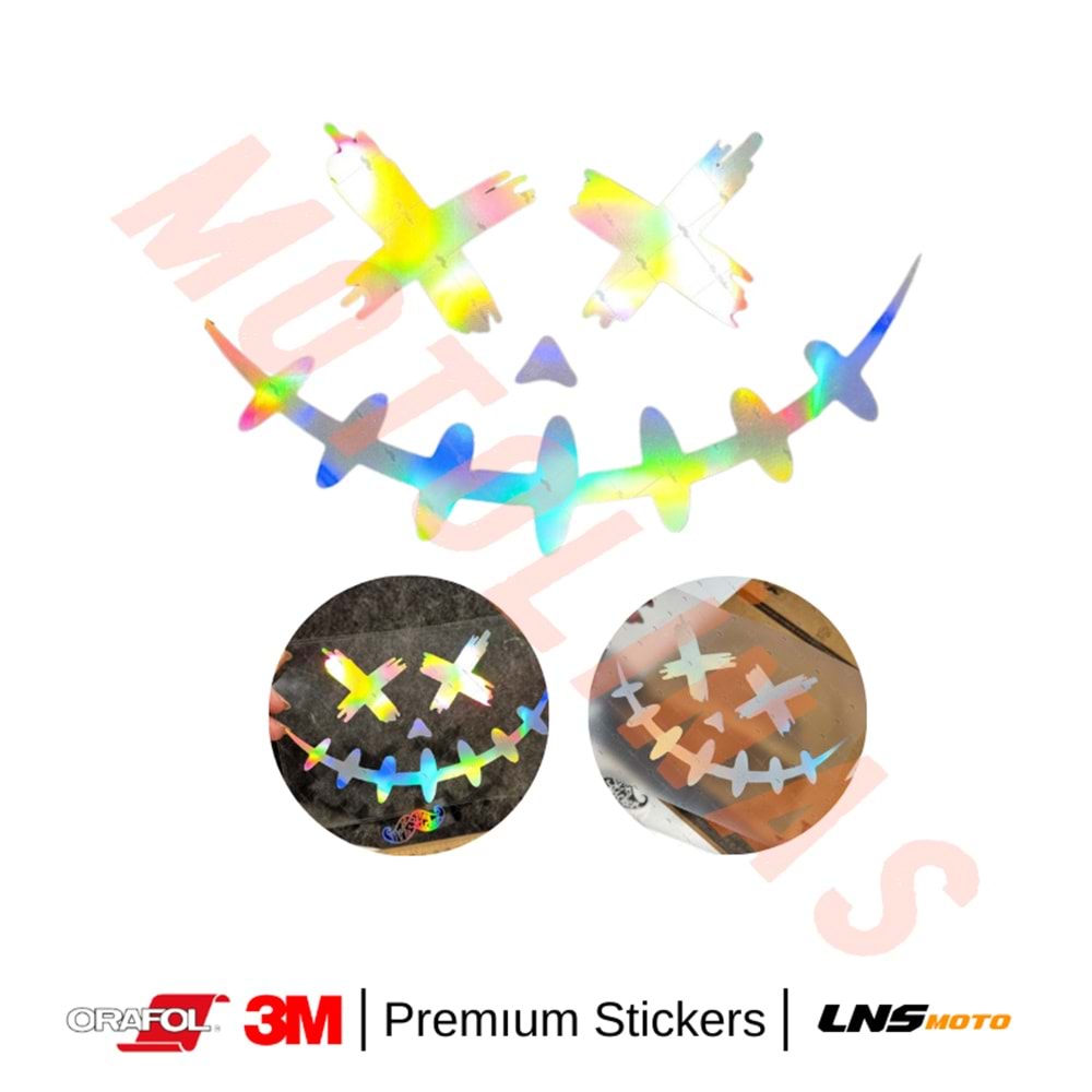 KORKUTUCU YÜZ SERİSİ NO2 [HOLOGRAM] ETİKET 3M STİCKER- UNİVERSAL