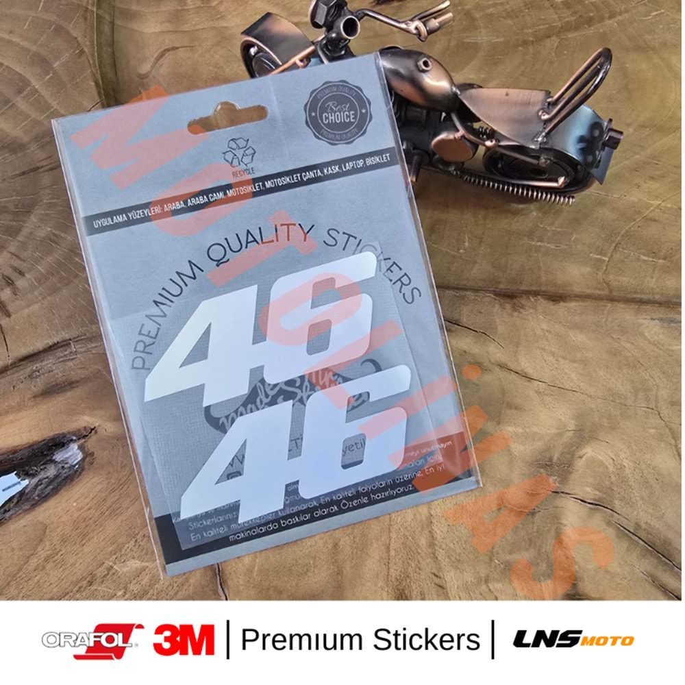 46 NUMARA ETİKET 2li [HOLOGRAM] ETİKET 3M STİCKER- UNİVERSAL