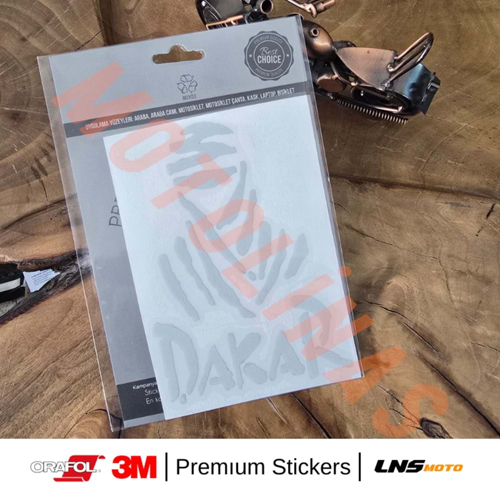 DAKAR ETİKETİ BEYAZ [REFLEKTİF] 3M STİCKER- UNİVERSAL