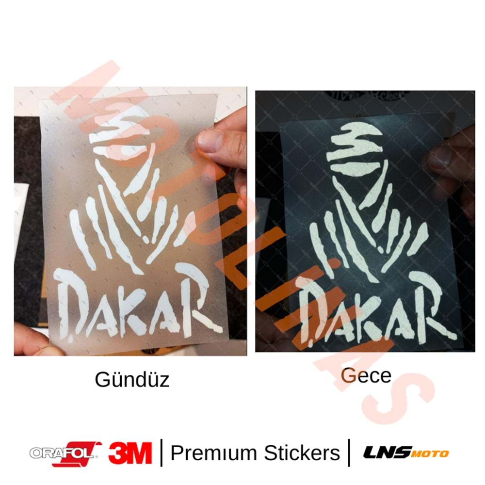 DAKAR ETİKETİ BEYAZ [REFLEKTİF] 3M STİCKER- UNİVERSAL