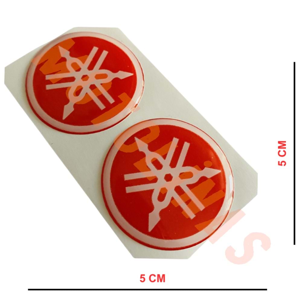 DAMLA STİCKER YAMAHA AMBLEM 5X5cm KIRMIZI 2 ADET