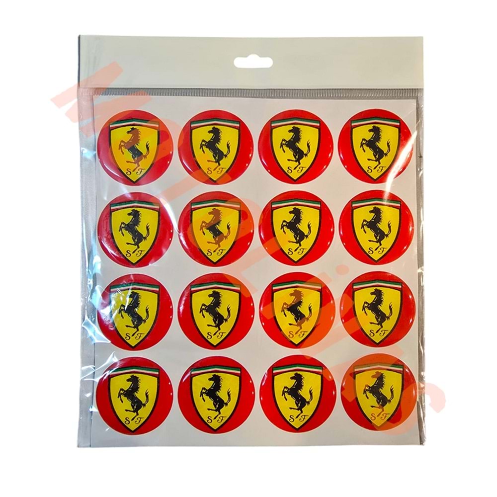 DAMLA ETİKET 5x5cm [20 ADET FİYATI] KIRMIZI/SARI FERRARİ