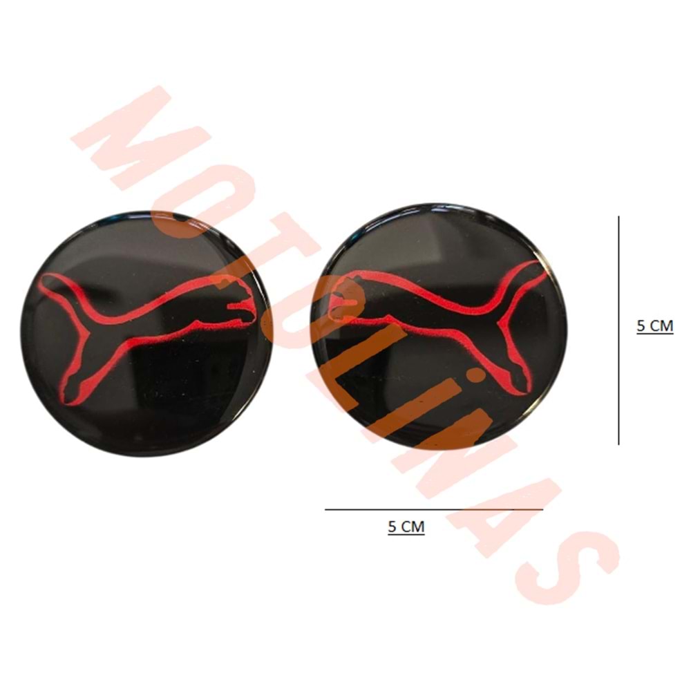 DAMLA STİCKER 2 li [5X5cm] PUMA/SİYAH DAMLA SİLİKON ETİKET