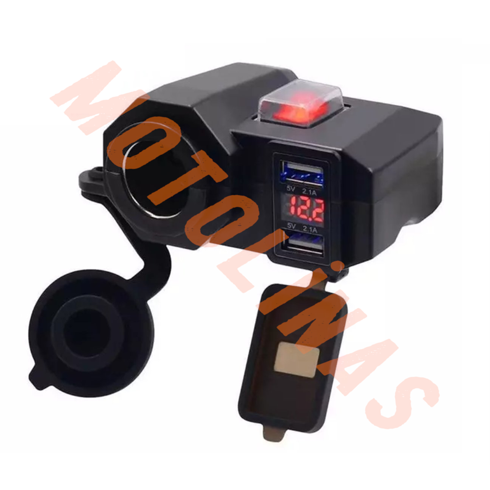 TELEFON 2li USB ŞARJ MAKİNASI VE + VOLTMETRELİ