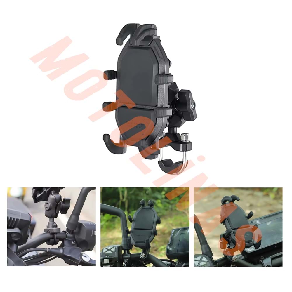 TELEFON TUTUCU [GİDON VE AYNA BAĞLANTI][TİTREŞİM EMİCİ] ÖRÜMCEK MODEL - UNİVERSAL