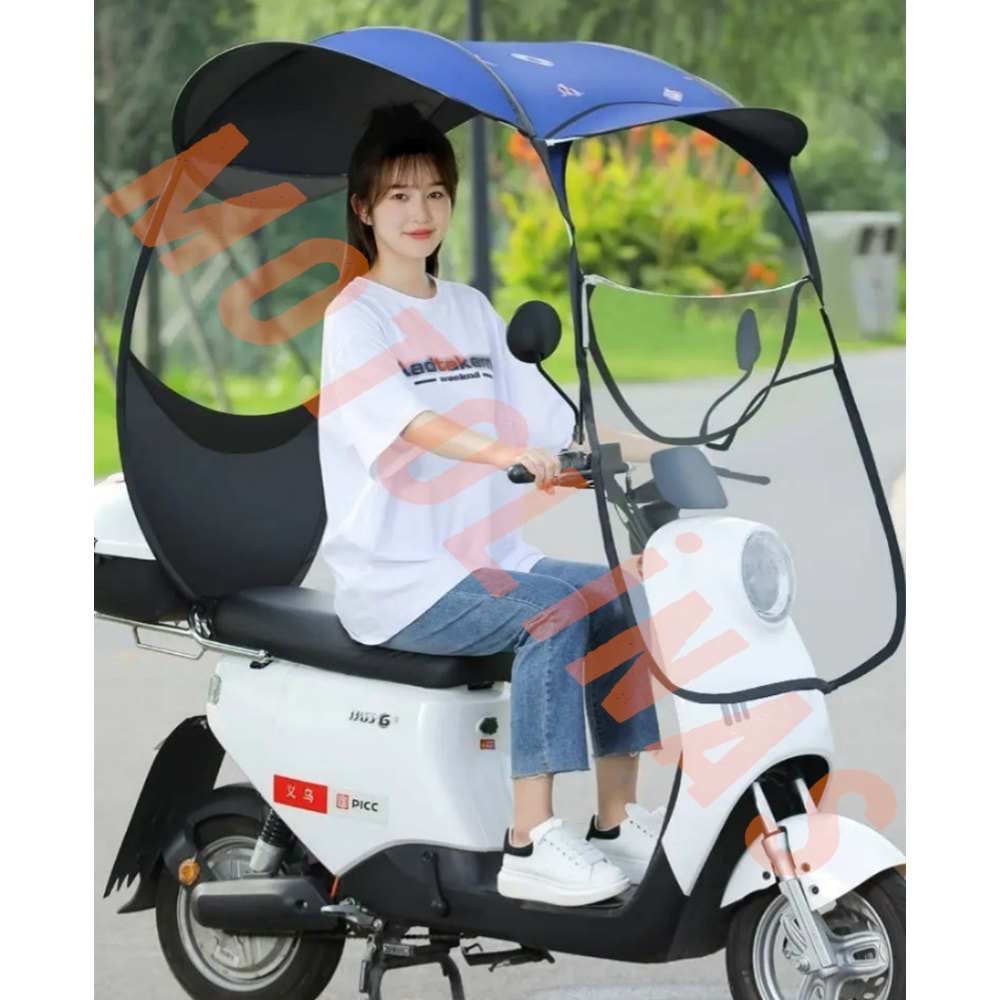 MOTOSİKLET - EBİKE GÜNEŞ VE YAĞMUR TENTESİ PRATİK MONTAJ