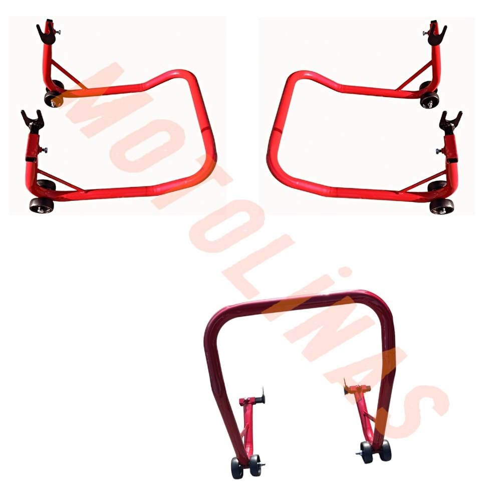 MOTOSİKLET KALDIRMA SEHPASI (32-2 mm BORU KALINLIĞI) KIRMIZI - UNİVERSAL
