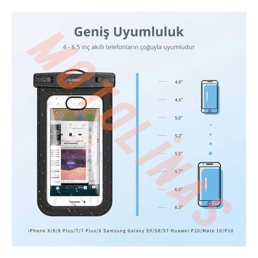 SU GEÇİRMEZ TELEFON KILIFI PVC MODEL - [ASKILI] - MUHTELİF