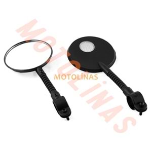 BİSİKLET AYNASI PLASTİK - YUVARLAK SİYAH [TAKIM]