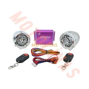 MOTOSİKLET ALARM SETİ VE MP3 RADYO ÇALAR [BLUETOOTH] [M - R] KROM