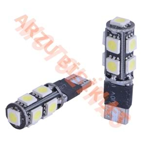 T10 9 LED Lİ ÇAKARLI DİPSİZ AMPUL BEYAZ [ÇİFT]