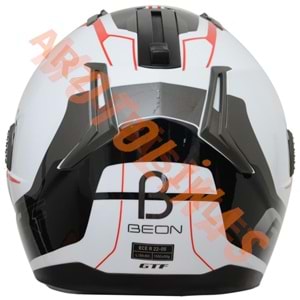 BEON- ÇENE AÇILIR VİZÖRLÜ KASK [B700] [BEYAZ-KIRMIZI] [B-SHOCK] [S]