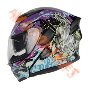 KC - ÇENE AÇILIR VİZÖRLÜ KASK [KC902] [BIG MONSTER] [S]