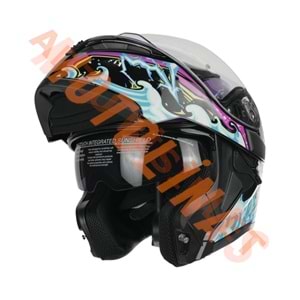 KC - ÇENE AÇILIR VİZÖRLÜ KASK [KC902] [BIG MONSTER] [S]