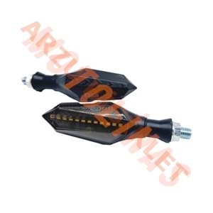 KL002 - SİNYAL 2 FONKSİYONLU [SARI KAYAN LED - MAVİ PARK] [TAKIM] - E BELGELİ