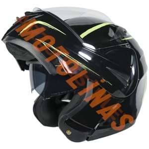 VRT - ÇENE AÇILIR VİZÖRLÜ KASK [MB808] [SİYAH - SARI] [L]