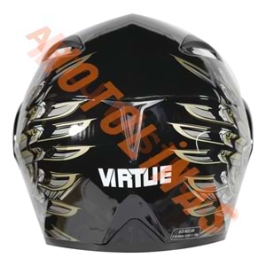 VRT - ÇENE AÇILIR VİZÖRLÜ KASK [MB808] [SİYAH - GOLD] [M]