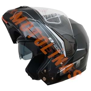 BEON- ÇENE AÇILIR VİZÖRLÜ KASK [B700] [GRİ-SİYAH] [B-SHOCK] [L]