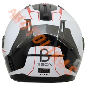 BEON- ÇENE AÇILIR VİZÖRLÜ KASK [B700] [BEYAZ-KIRMIZI] [B-SHOCK] [L]