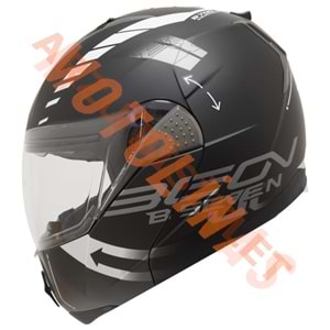 BEON- ÇENE AÇILIR VİZÖRLÜ KASK [B700] [SİYAH - BEYAZ] [VERTİGO] [XL]