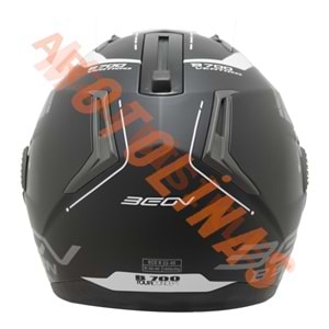 BEON- ÇENE AÇILIR VİZÖRLÜ KASK [B700] [SİYAH - BEYAZ] [VERTİGO] [XL]
