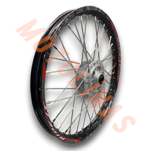 1.20 x 17 TELLİ JANT KOMPLE ÖN [KAMPANA FREN MODELİ] [SİYAH JANT - GRİ GÖBEK - KROM TEL] CG