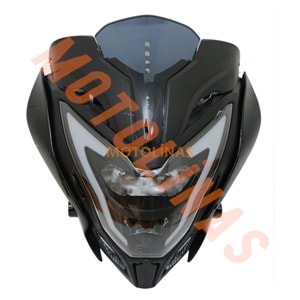 ÖN FAR - ÖN GRENAJ - SİPERLİK CAMI KOMPLE [LEDLİ] BAJAJ PULSAR NS 200 - E BELGELİ