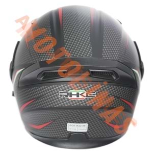 KC-ÇENE AÇILIR VİZÖRLÜ KASK [KC902] MAT SİYAH - GRİ DAMALI [L] E BELGELİ