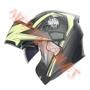 KC-ÇENE AÇILIR VİZÖRLÜ KASK [KC902] [SARI - SİYAH] [S] E BELGELİ