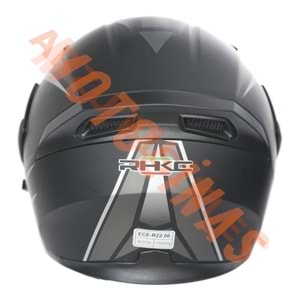 KC-ÇENE AÇILIR VİZÖRLÜ KASK [KC902] MAT SİYAH - GRİ [XL] E BELGELİ
