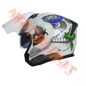 KC-ÇENESİZ VİZÖRLÜ YAZLIK KASK [KC528-1] PANDA [S] E BELGELİ