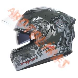 KC-KAPALI VİZÖRLÜ KASK [KC316-1] FRANKENSTEIN'S MONSTER [M] E BELGELİ