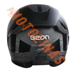 BEON- KAPALI KASK [FULL FACE] [B507] [SİYAH-KIRMIZI-GRİ] [XL]