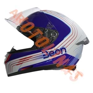 BEON- KAPALI KASK [FULL FACE] [B507] [BEYAZ-MAVİ-KIRMIZI] [M]