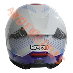 BEON- KAPALI KASK [FULL FACE] [B507] [BEYAZ-MAVİ-KIRMIZI] [M]