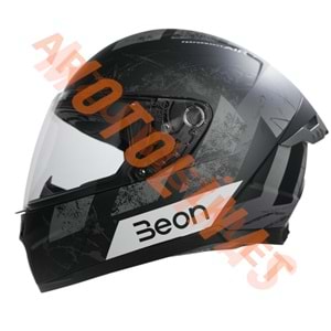 BEON- KAPALI KASK [FULL FACE] [B507] [SİYAH-GRİ] [XXL]