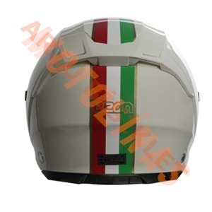 BEON- ÇENESİZ VİZÖRLÜ YAZLIK KASK [B203] [BEYAZ-KIRMIZI-YEŞİL] [M]