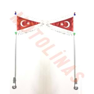 Bayrak Beyaz Püsküllü Adet- Bisiklet Motosiklet