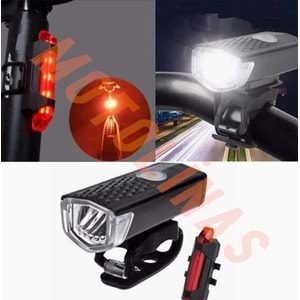 LED FAR VE STOP USB ŞARJLI SU GEÇİRMEZ - BİSİKLET