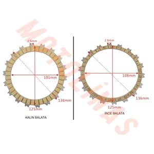 DEBRİYAJ BALATASI [4+1] - HONDA CBR250R, CBR250
