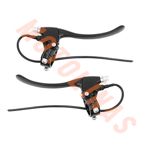 ALÜMİNYUM FREN KOLU SETİ [SİYAH 6mm Ayna Yuvalı] E-BIKE