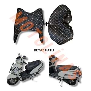 PASPAS+SELE KILIFI SET DERİ [BEYAZ] - TVS JUPİTER 125