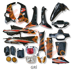 KAPORTA SETİ 4mm [GRİ] [STİCKERLI] FAR+STOP DAHİL 20 PARÇA - LİFAN CUP