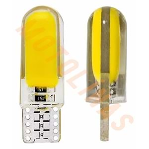 AMPUL [DİPSİZ] T10COB LED SİLİKON 12V [BEYAZ][SET] - MUHTELİF