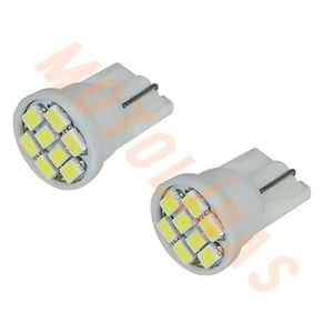 AMPUL [DİPSİZ] 8 LEDLİ T10 5W 12V [TURUNCU][SET] - SİNYAL/PARK AMPULU