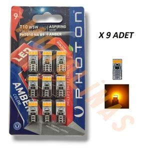 AMPUL [DİPSİZ] 6 LEDLİ T10 12V [TURUNCU][9 ADET FİYAT] - SİNYAL/PARK AMPULU