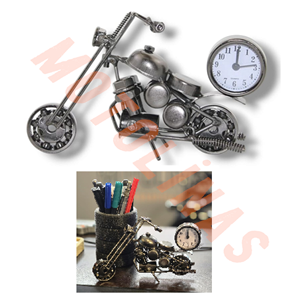 SAATLİ METAL MOTOR [15 CM] MASA SAATİ - İTHAL